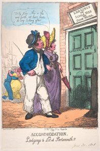 Indkvartering eller logi til leje i Portsmouth!!, 30. juni 1808., 30. juni 1808. af Thomas Rowlandson