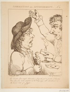 Beundring med forbavselse Le Brun Travested, eller karikaturer af lidenskaberne, 21. januar 1800. af Thomas Rowlandson