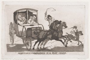 Agreeable Companions in a Post Chaise, 5. juni 1790., 5. juni 1790. af Thomas Rowlandson