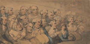 Et publikum på Drury Lane Theatre af Thomas Rowlandson