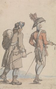 En officer og hans tjener af Thomas Rowlandson