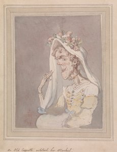 En gammel Coquette oversteg hendes Marked af Thomas Rowlandson