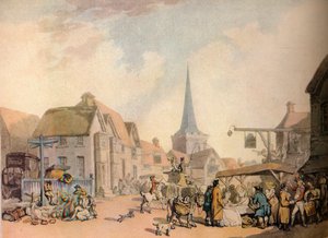 En gammel engelsk landsbyscene, c1700-tallet. 1941 af Thomas Rowlandson