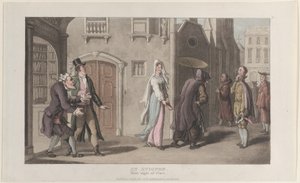 At Avignon, First Sight of Clara, fra Journal of Sentimental Travels in the ..., 1. december 1817. af Thomas Rowlandson