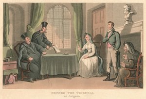 For domstolen i Avignon, 1818, 1821 af Thomas Rowlandson