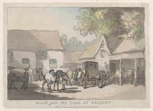 Black Dog Inn Yard ved Belfont, 1785-87., 1785-87. af Thomas Rowlandson