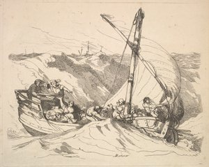 Båden i en storm på havet, 1784-88. af Thomas Rowlandson