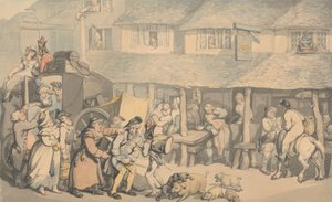 Bodmin Cornwall: Scenetrænerens ankomst af Thomas Rowlandson
