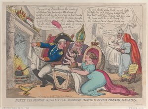 Boney Den anden eller den lille bavian skabt til at fortære franske aber, 9. april..., 9. april 1811. af Thomas Rowlandson