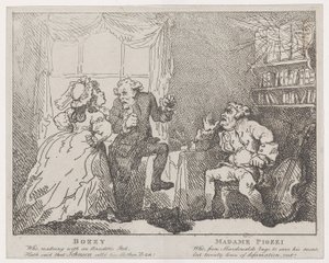 Bozzy og Madame Piozzi Frontispice, Bozzy og Piozzi af Peter Pindar, 1780-86., 1780-86. af Thomas Rowlandson