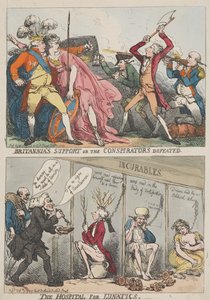 Britannias støtte eller sammensværgernes nederlag – Anstalten for sindssyge af Thomas Rowlandson