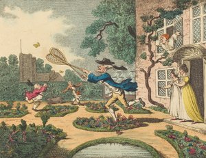 Sommerfuglejagt, 1806. af Thomas Rowlandson