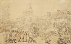 Cardiff (blæk og lavering på papir) af Thomas Rowlandson