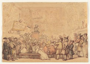 Christies auktionssal, Pall Mall af Thomas Rowlandson