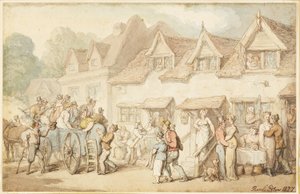 Træner skiftende heste af Thomas Rowlandson