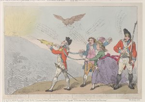 [Kol. Topham Endeavouring with his Squirt to Extinguish the Genius of Holman], O..., 5. oktober 1785. af Thomas Rowlandson