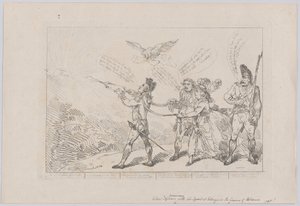[Kol. Topham Endeavouring, With His Squirt, to Extinguish the Genius of Holma..., December 10, 1784. af Thomas Rowlandson