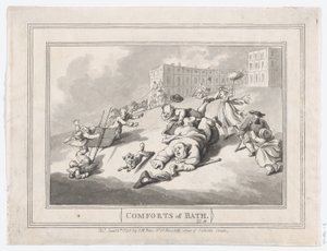 Comforts of Bath, plade 12, 6. januar 1798., 6. januar 1798. af Thomas Rowlandson