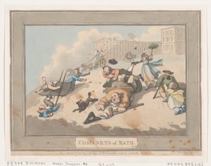 Comforts of Bath, plade 12, 6. januar 1798., 6. januar 1798. af Thomas Rowlandson