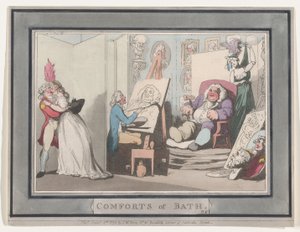 Comforts of Bath, Plade 6, 6. januar 1798., 6. januar 1798. af Thomas Rowlandson