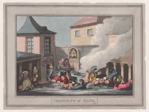 Comforts of Bath, Plade 7, 6. januar 1798., 6. januar 1798. af Thomas Rowlandson