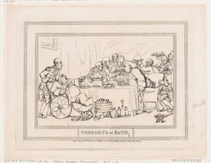 Comforts of Bath, tavle 9, 6. januar 1798., 6. januar 1798. af Thomas Rowlandson