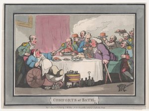 Comforts of Bath, tavle 9, 6. januar 1798., 6. januar 1798. af Thomas Rowlandson