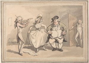 Komforten ved et bad: En privat stund inden ballet af Thomas Rowlandson