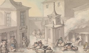 Baths bekvemmeligheder: Byen Bath af Thomas Rowlandson