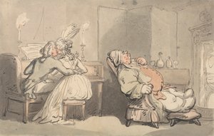 Comforts of Bath: The Music Master af Thomas Rowlandson