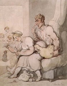 Sokken (pen og blæk, akvarel) af Thomas Rowlandson