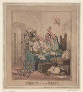 Døden og den nærig mand af Thomas Rowlandson