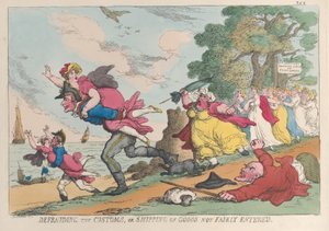 Bedrageri Toldvæsenet eller Forsendelse af Varerne, der ikke er rimeligt indført, 1. marts 1815., 1. marts 1815. af Thomas Rowlandson