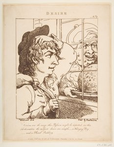 Desire Le Brun Travested, eller Caricatures of the Passions, 20. januar 1800. af Thomas Rowlandson