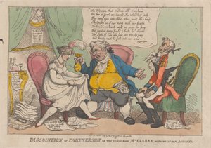 Opløsning af partnerskab, eller den flittige fru Clarke, der afvikler hendes akkord, 15. februar 1809. af Thomas Rowlandson