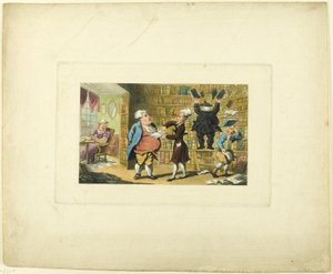 Doctor Syntax and the Book Seller, fra The Tour of Doctor Syntax af Thomas Rowlandson