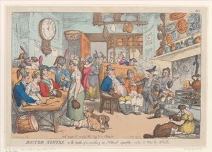 Doctor Syntax, midt i et rygende hedt politisk skænderi, Wishes to Whe..., 31. august 1813. af Thomas Rowlandson