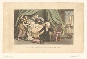 Doctor Syntax sørger over sin afdøde kone af Thomas Rowlandson