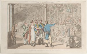 Don Luigi møder Donna Anna i museet, fra Napoli og Campagna Felice: i..., 1. juni 1815. af Thomas Rowlandson