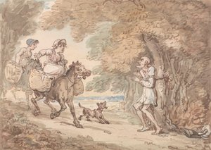 Dr. Syntax Bound to a Tree af Highwaymen af Thomas Rowlandson