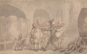 Dr. Syntax gjort fri af kælderen af Thomas Rowlandson