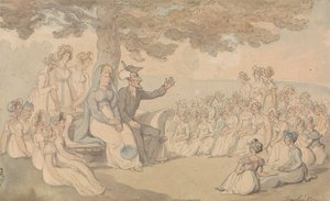 Dr. Syntax besøger en kostskole for unge damer af Thomas Rowlandson
