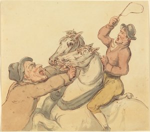 Kørere med et Par Opdrætsheste af Thomas Rowlandson