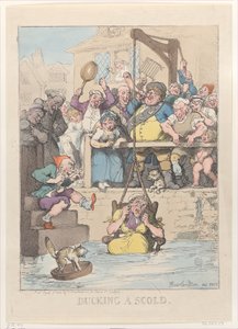 Ducking a scold, 12. april 1803., 12. april 1803. af Thomas Rowlandson