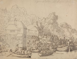 Ombordstigning i Southampton, den 20. juni 1794 (version A) af Thomas Rowlandson