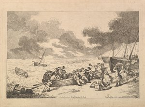 Afgang fra Brighthelmstone til Diepp[e] (fra »Imitations of Modern Drawings«) af Thomas Rowlandson