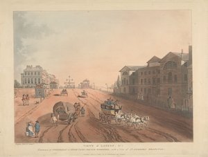 Indgangen til Piccadilly eller Hyde Park Corner Turnpike (nr. 1) af Thomas Rowlandson