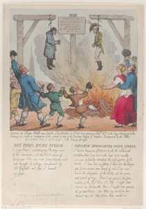 Henrettelse af to fejrede fjender af Old England, 27. november 1813., 27. november 1813. af Thomas Rowlandson