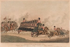 Expedition of Military Fly (akvatint, farve) af Thomas Rowlandson
