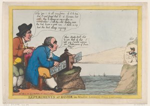 Eksperimenter ved Dover eller Master Charleys Magic Lanthorn, 21. juli 1806., 21. juli 1806. af Thomas Rowlandson